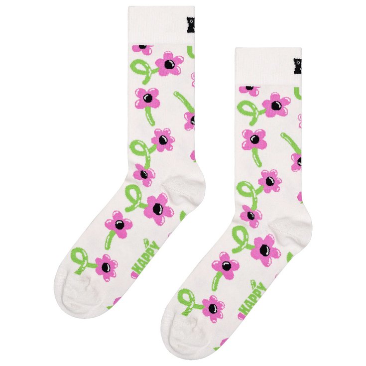 Happy Socks Chaussettes Crew Socks Balloon Flower White Présentation