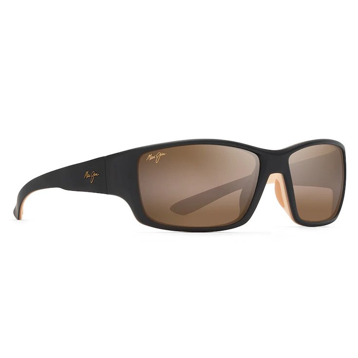 Maui Jim Lunettes de soleil Local Kine Matte Dark Transparent Brown With Tan And Cream Superthin Glass Hcl Bronze Présentation