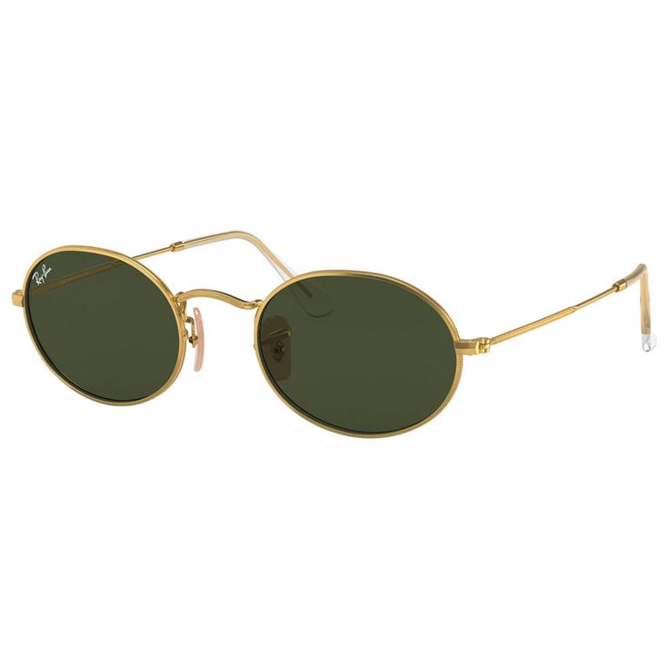 Ray Ban Lunettes de soleil RB3547 Oval Metal Polished Gold Green G-15 Présentation