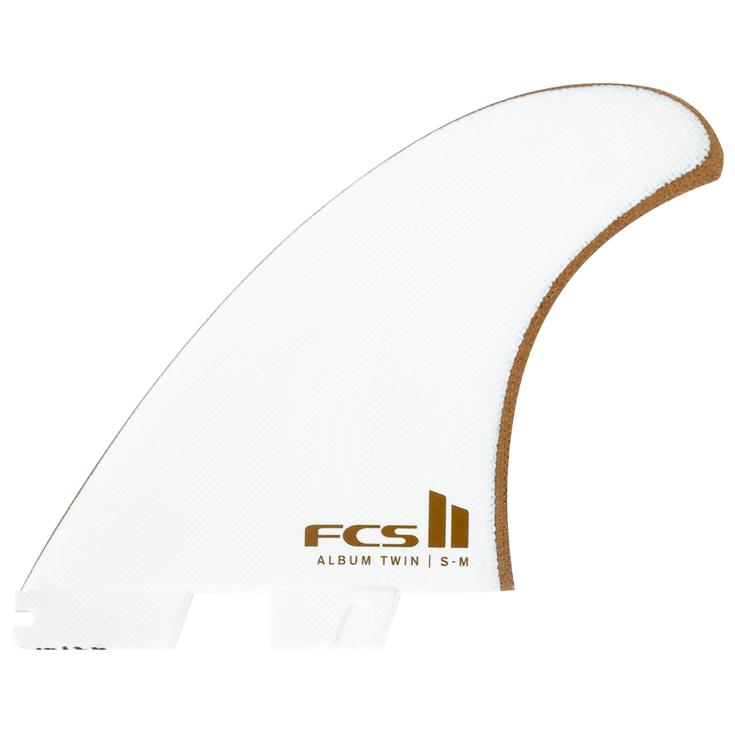 Fcs Ailerons Surf II Album Twin+1 Performance Glass White/Gold Détail