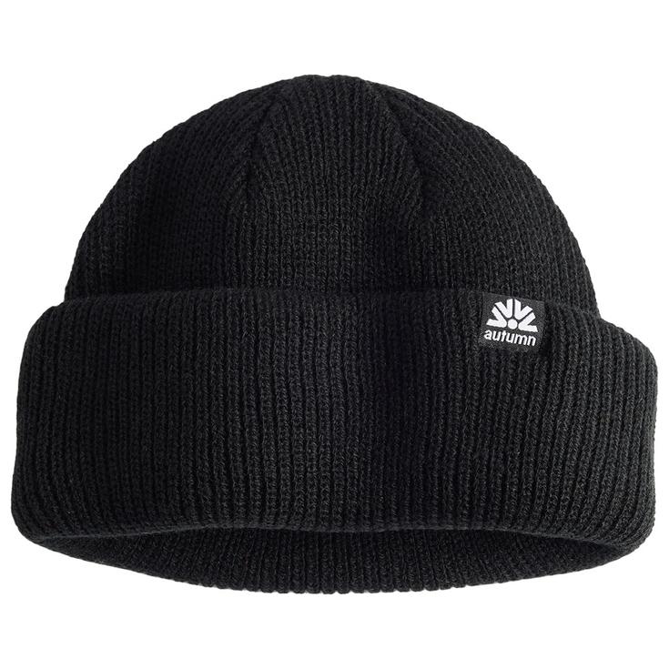 Autumn Bonnet Double Roll Beanie Black Présentation