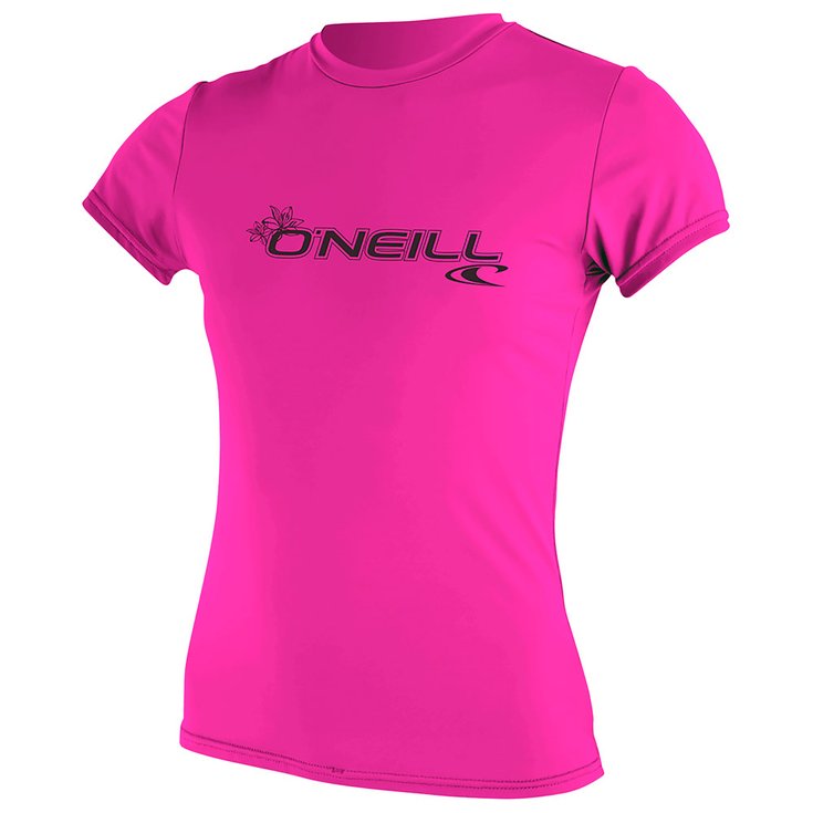 O'Neill Top Manches Courtes Womens Basic Skins S/S Sun Shirt Fox Pink Présentation