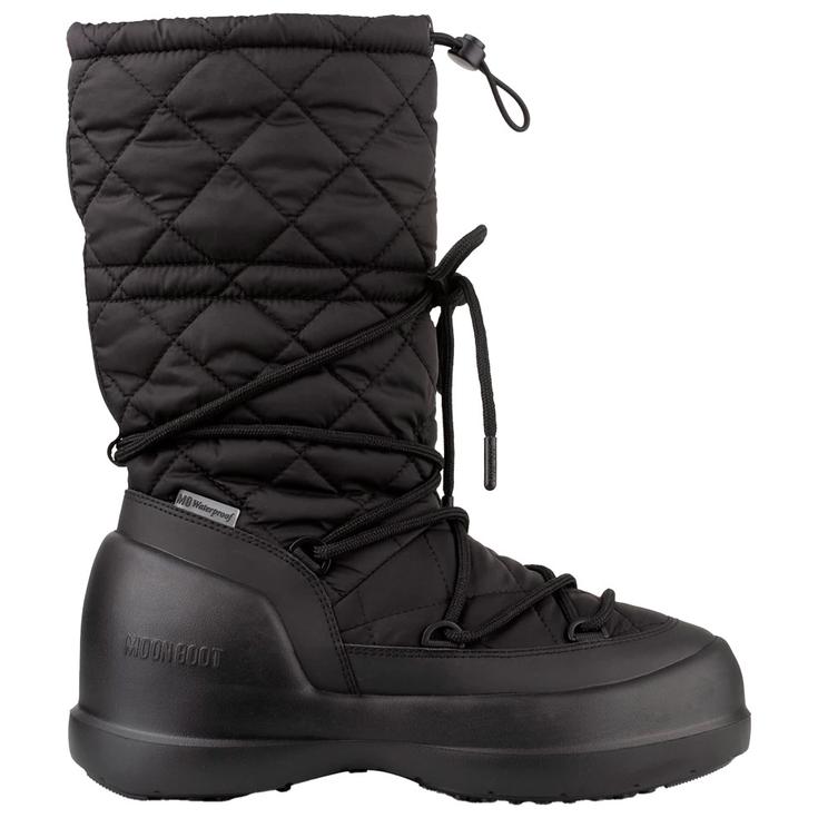 Moon Boot Chaussures après-ski Mezzaluna Quilted High Boot WP Black Présentation
