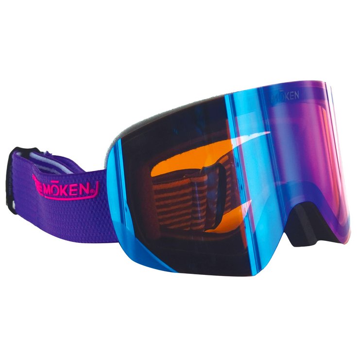 Moken Vision Masque de Ski One Purple Grey Grey No Coating + Orange Revo Blue Présentation