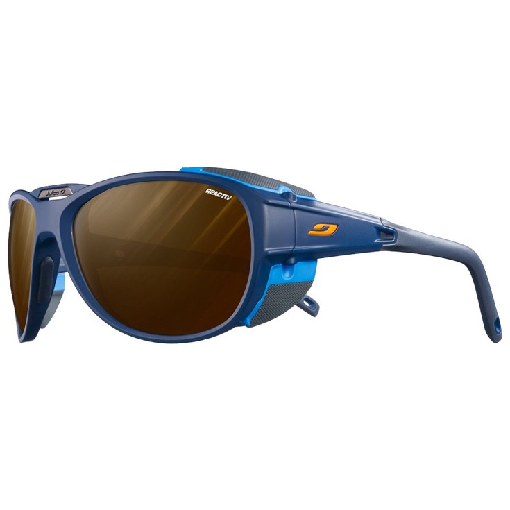 Julbo Lunettes de soleil Explorer 2.0 Mat Bleu Foncé Reactiv High-Mountain 2-4 Présentation