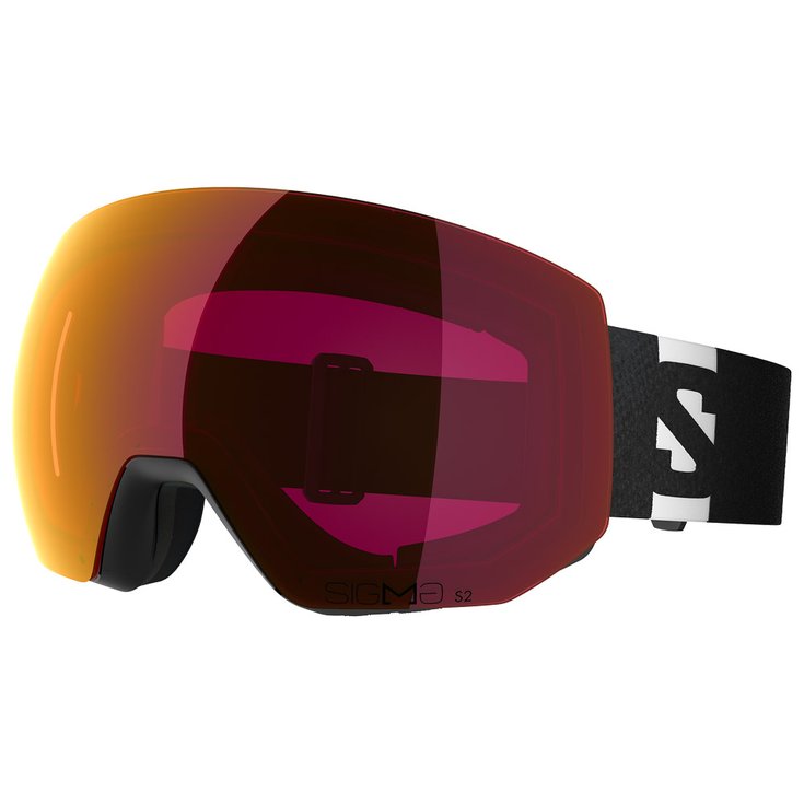 Salomon Masque de Ski Radium Pro Black Sigma Poppy Red + Sigma Light Blue Présentation