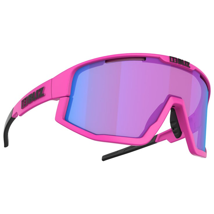 Bliz Lunettes de soleil Fusion Nano Optics Nordic Light Matt Neon Pink Begonia Violet Blue Mirror Présentation