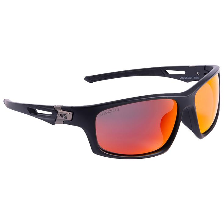 AZR Lunettes de soleil Canyon Noire Mate Multicouche Rouge Présentation