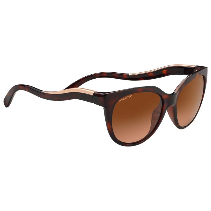 Serengeti Lunettes de soleil Lia Shiny Dark Tortoise Satin Rose Gold Polarized Présentation
