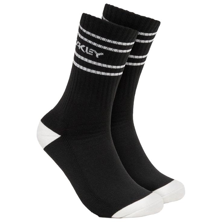 Oakley Chaussettes Icon B1B Socks 2.0 Black White Présentation