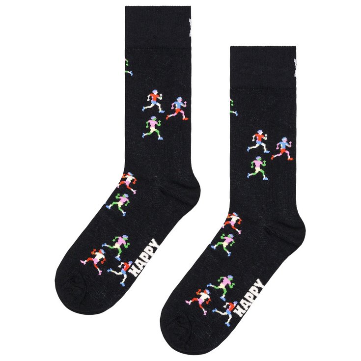 Happy Socks Chaussettes Crew Socks Runners Black Présentation