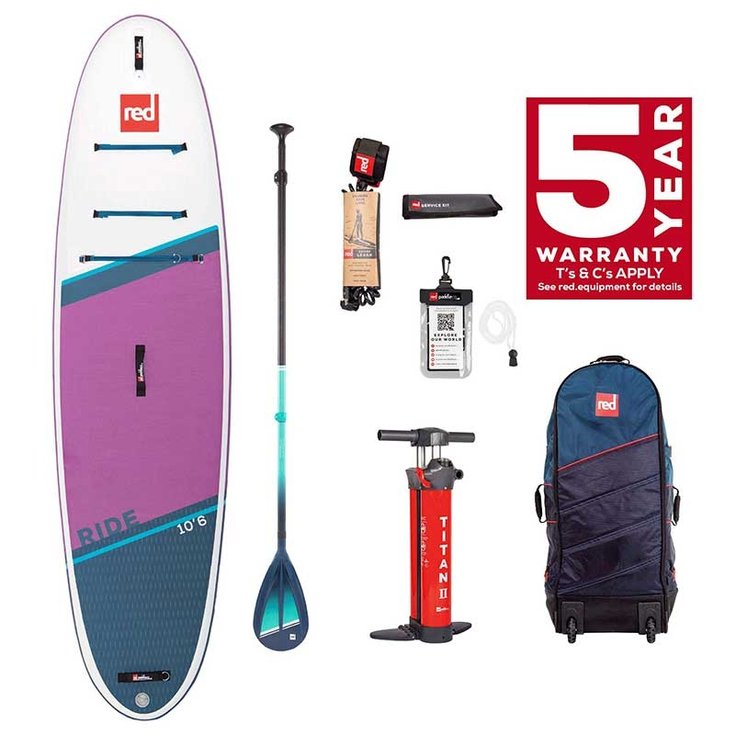 Red Paddle Co Pack SUP Pack Gonflable Ride Purple - Pagaie CT - 10'6" / 320 cm Profil