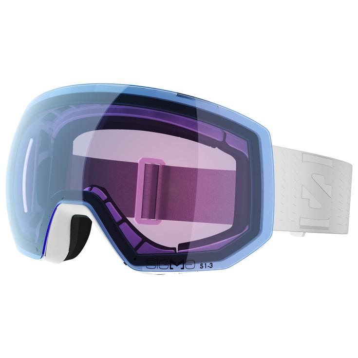 Salomon Masque de Ski Radium Pro White Sigma Photo Sky Blue Présentation