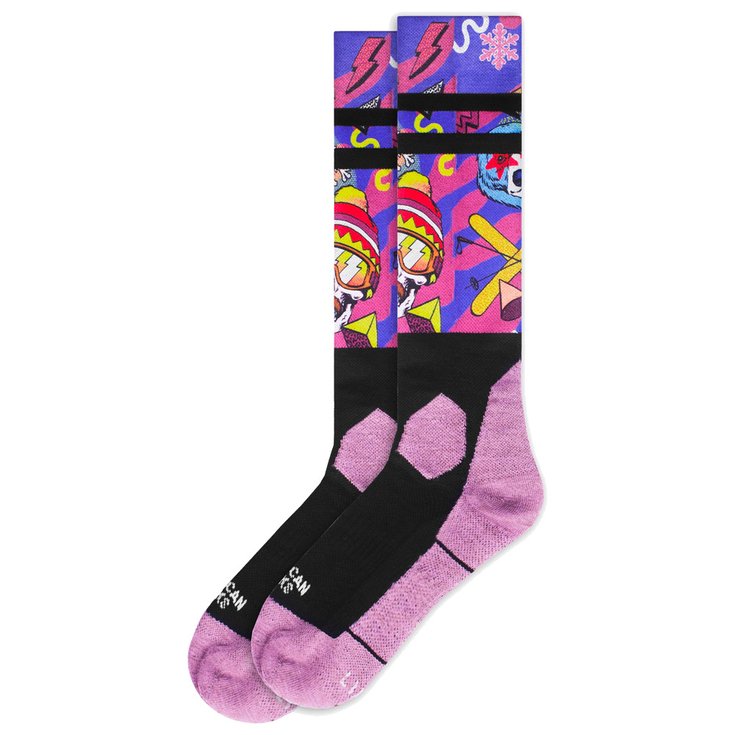American Socks Chaussettes Knee High Snow Retro Blizzard Présentation