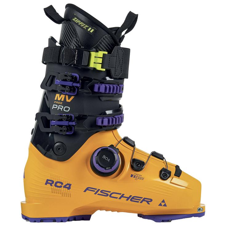 Fischer Chaussures de Ski Rc4 Free Pro Mv Vac Boa Gw Mango Carbon Côté