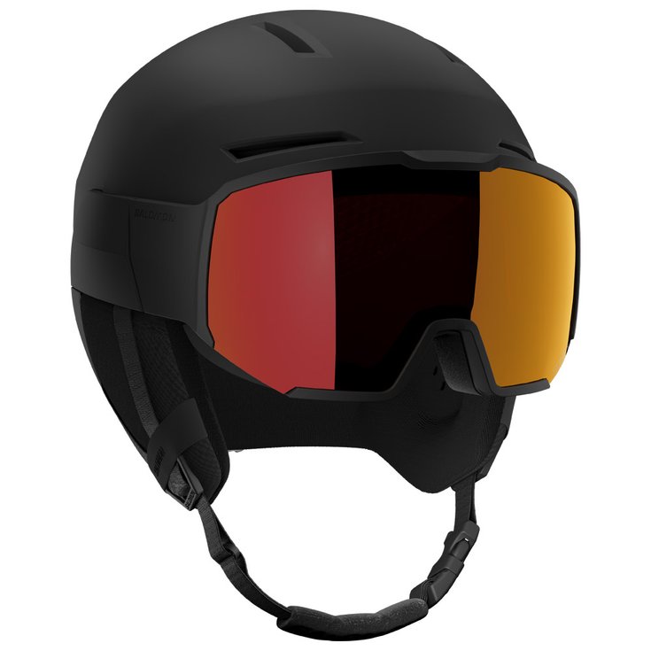 Salomon Casque visière Osmo Black Sigma Poppy Red Présentation