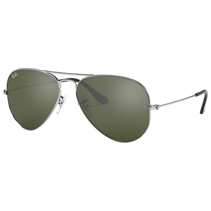Ray Ban Lunettes de soleil RB3025 Aviator Polished Silver Grey Présentation