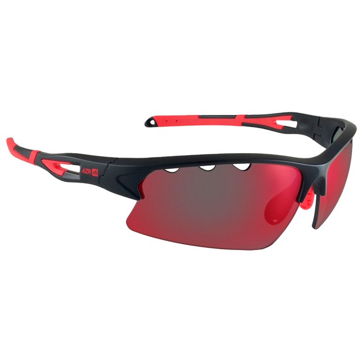 AZR Lunettes de soleil Huez Noire Mat Rouge Photochromique Irisé Rouge Présentation