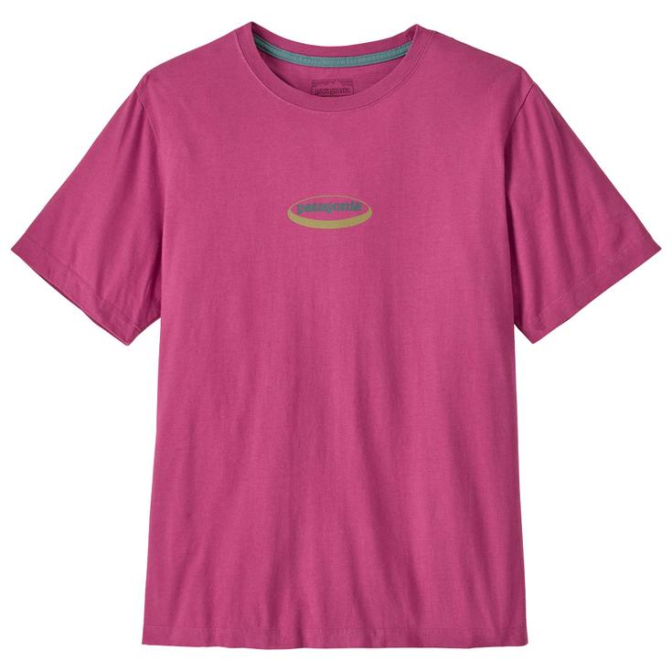 Patagonia Tee-shirt '95 Oval Logo Faded Magenta Présentation