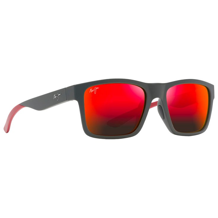 Maui Jim Lunettes de soleil The Flats Gris Foncé Rouge Hawaii Lava Mineral Superthin Présentation