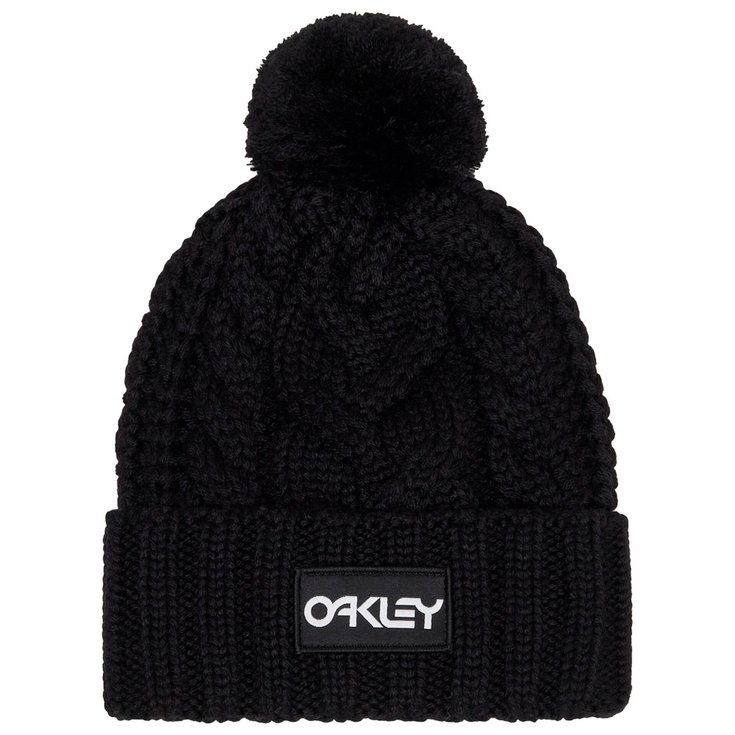 Oakley Bonnet Harper Pom Beanie Black White Logo Présentation