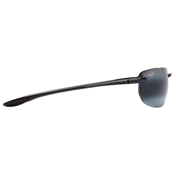 Maui Jim Lunettes de soleil Hookipa Asian Fit Noir Brillant Neutral Grey MauiPure Profil