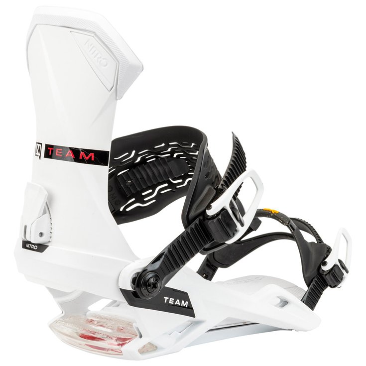 Fixation Snowboard Nitro Team Pro '24 - Pour Freestyle, Taille M, Couleur Blanc