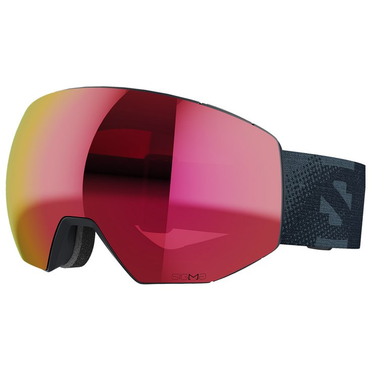 Salomon Masque de Ski Radium Prime Ebony Sigma Poppy Red + Sigma Apricot Présentation
