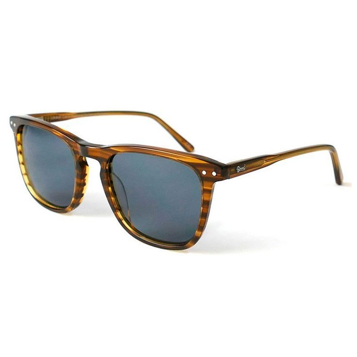 Binocle Eyewear Lunettes de soleil Square Shiny Wood Tortoise Grey Polarized Présentation