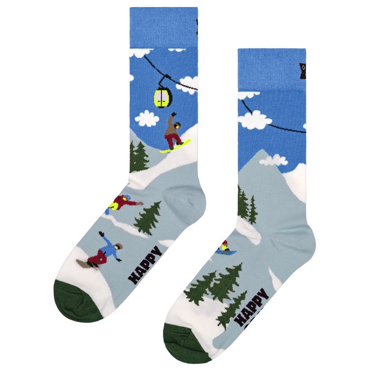 Happy Socks Chaussettes Crew Socks Snowboard Blue Présentation