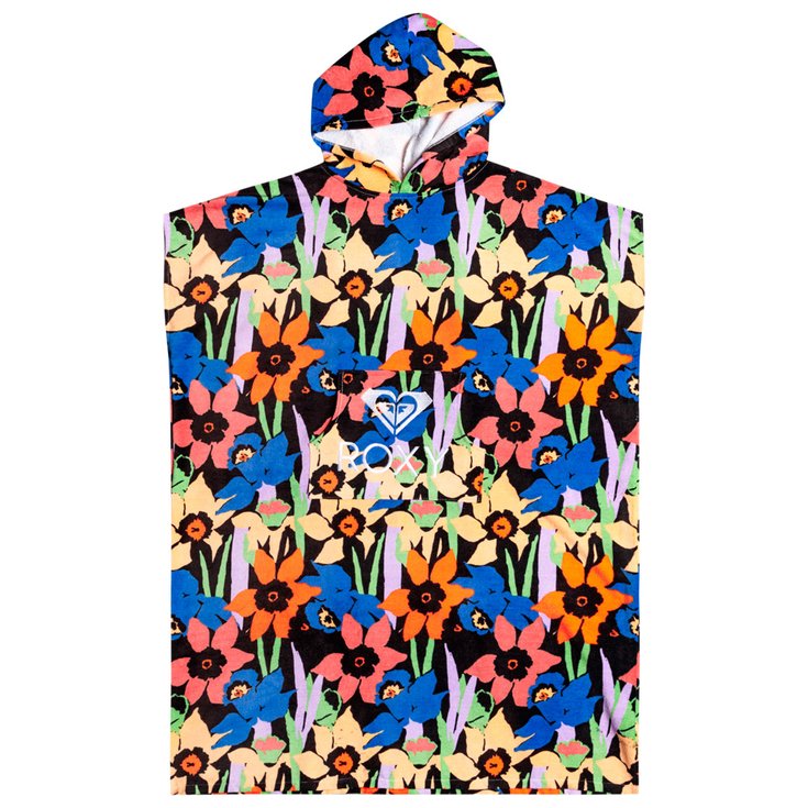 Roxy Poncho Surf Stay Magical Printed Anthracite Flower Jammin Présentation