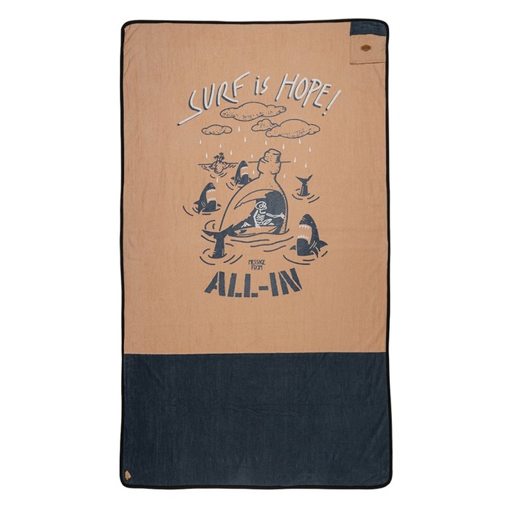 All-In Serviettes plage XL + Poche All In Grand Format - Hope Dark Pink / Blue Face