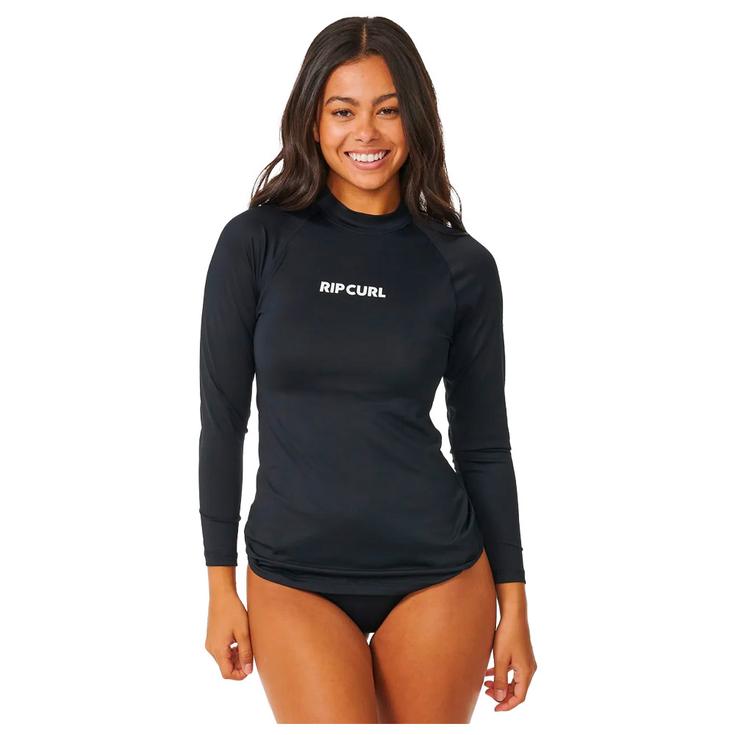 Rip Curl Top Manches Longues Classic Surf LS UPF 50+ Rashguard Black Présentation