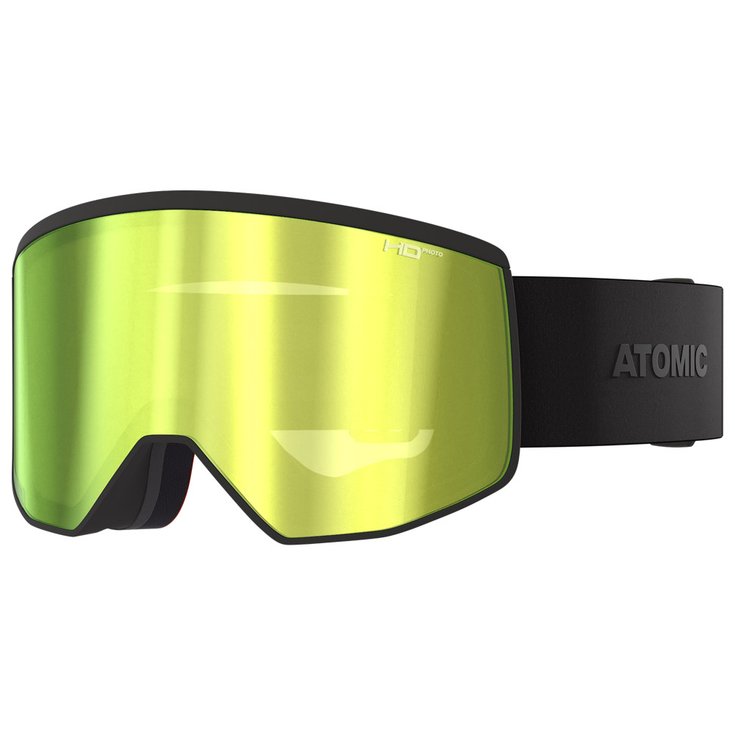 Atomic Masque de Ski Four Pro L Hd Photo All Black Green Gold Présentation