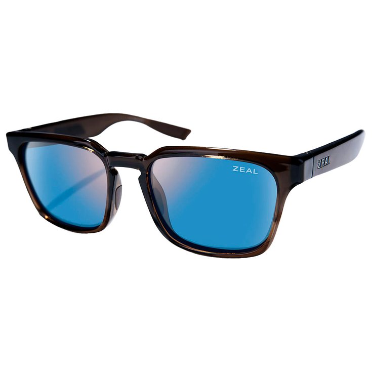 Zeal Lunettes de soleil Whittier Transparent Light Brown Ellume Polarized Horizon Blue Présentation