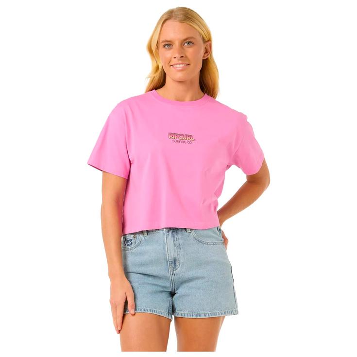 Rip Curl Tee-shirt Sun & Sea Crop Pink Présentation
