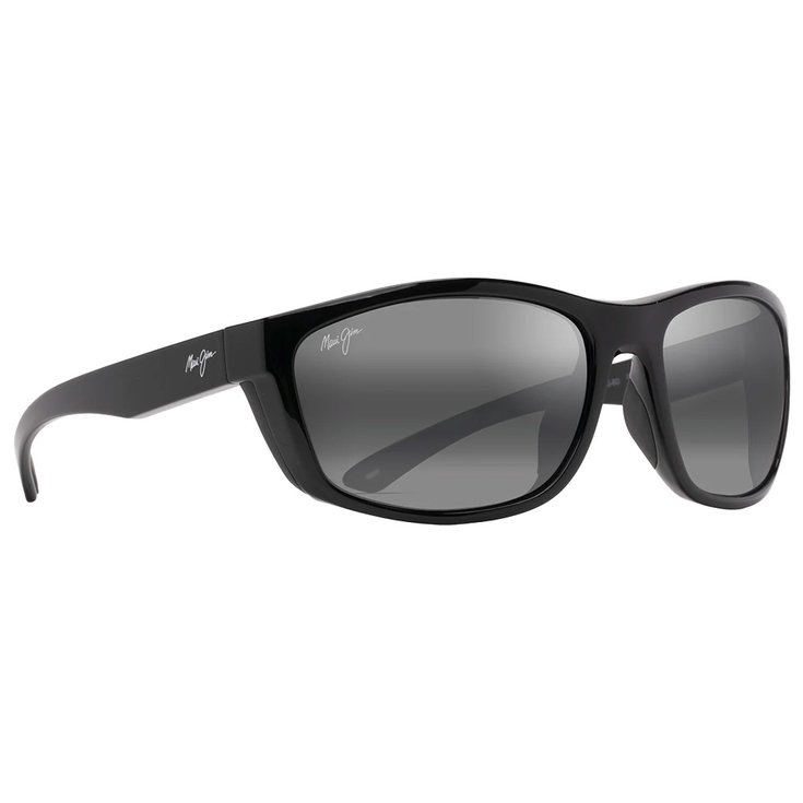 Maui Jim Lunettes de soleil Nuu Landing Noir Brillant Gris Neutre Mineral Superthin Présentation