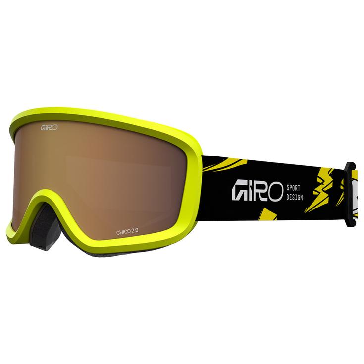 Giro Masque de Ski Chico 2.0 Yellow Bolts Amber Rose Présentation Giro Masque de Ski Chico 2.0 Yellow Bolts Amber Rose Présentation