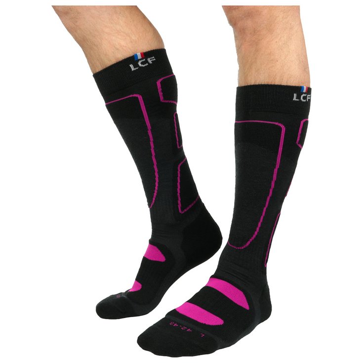 La Chaussette de France Chaussettes Vanoise Noir Rose Présentation