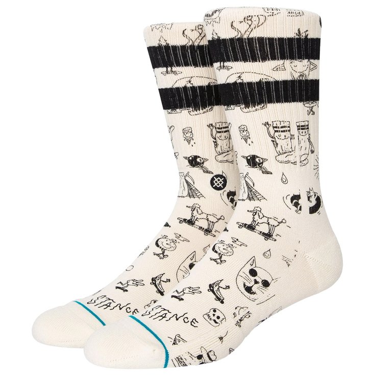 Stance Chaussettes Crew Sock Tagged Offwhite Présentation
