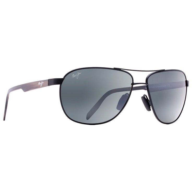 Maui Jim Lunettes de soleil Castles Noir Mat Neutral Grey Mineral SuperthinM Présentation
