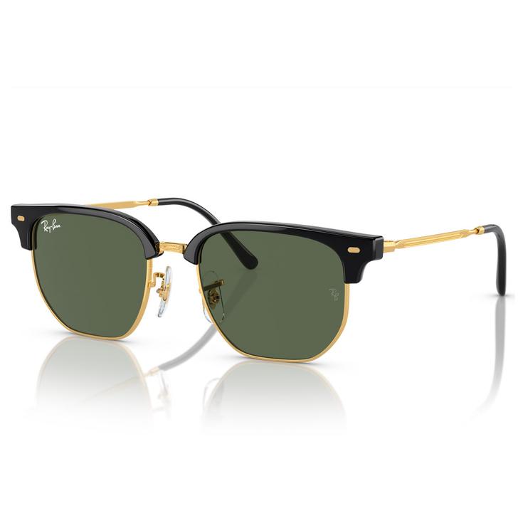 Ray Ban Lunettes de soleil New Clubmaster Kids Polished Black Gold Dark Green Présentation