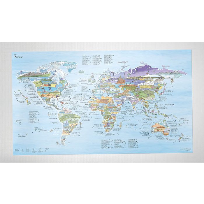 Awesome Maps Accessoires divers Surf Carte du Monde - Mountain Bike Map Face