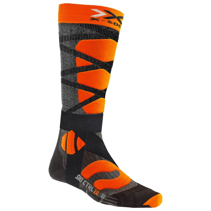 Chaussettes X Socks Ski Junior 4.0 Anthracite Melange X-Orange