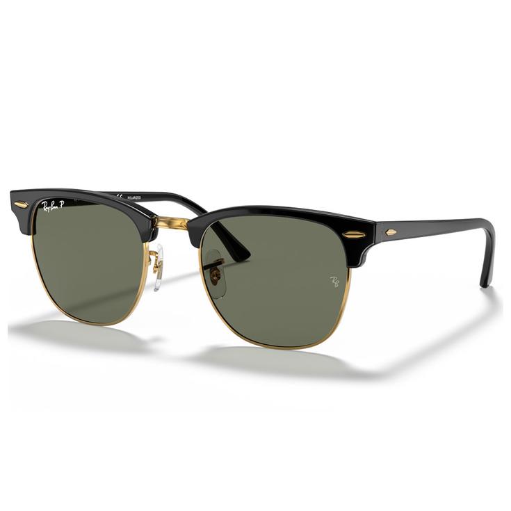Ray Ban Lunettes de soleil RB3016 Clubmaster Classic Polished Black Gold Green G-15 Polar Présentation