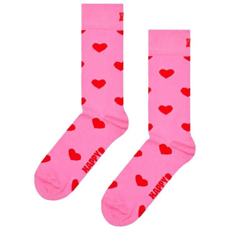 Happy Socks Chaussettes Crew Socks Heart Pink Présentation