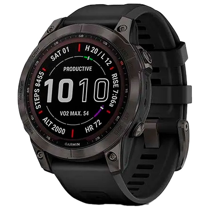Garmin Montres GPS Fenix 7 Sapphire Solar Edition Carbon Gray Black Présentation