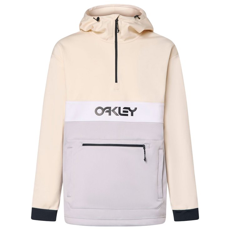 Oakley Blouson Ski Tnp Nose Grab Softshell Hoodie Lunar Rock Arctic White Présentation