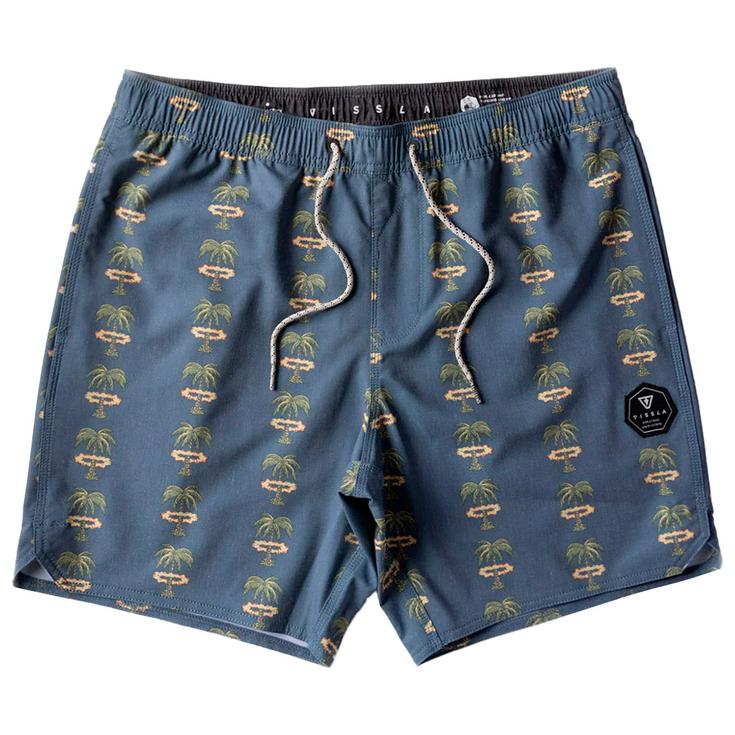 Vissla Boardshort Atomic Palms 16.5" Ecolastic Midnight Présentation