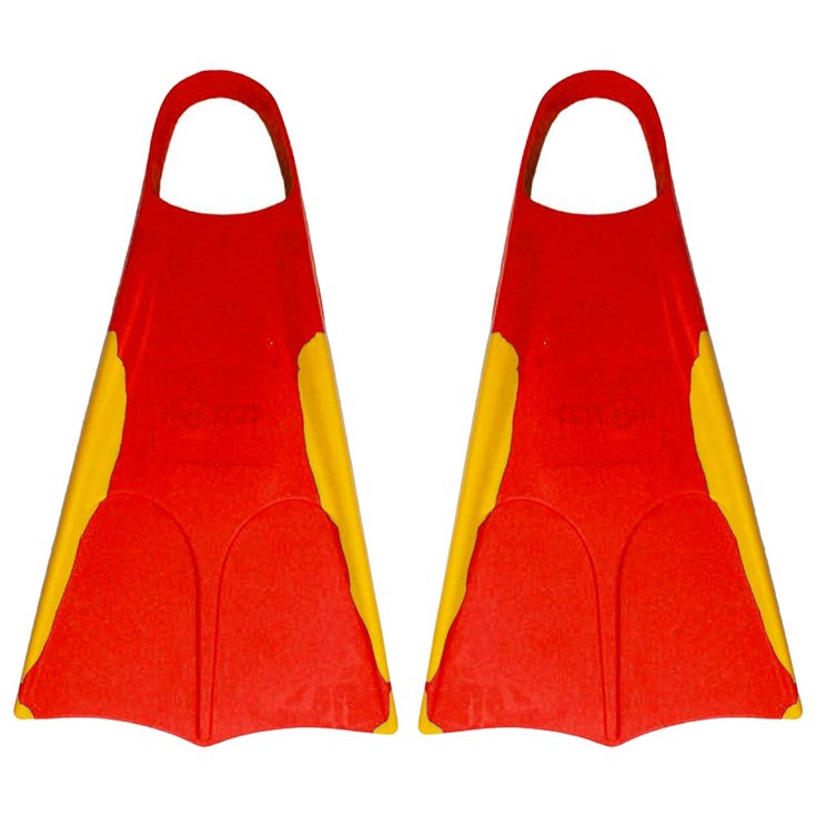 Orca Palmes Bodyboard Fins - Red / Gold Dos